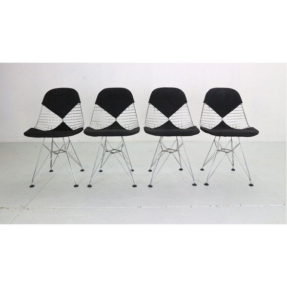 Image 1 of Set of 4 vintage "Dkr-2" wire chairs by Eames for Herman Miller, 1960