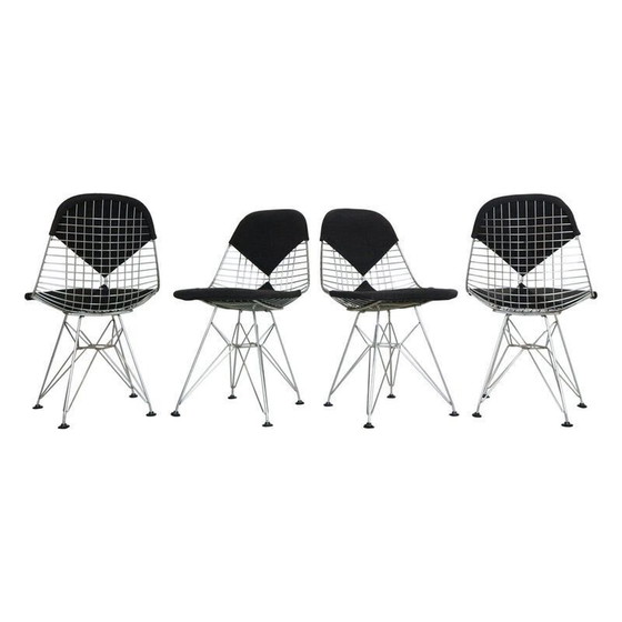Image 1 of Set of 4 vintage "Dkr-2" wire chairs by Eames for Herman Miller, 1960