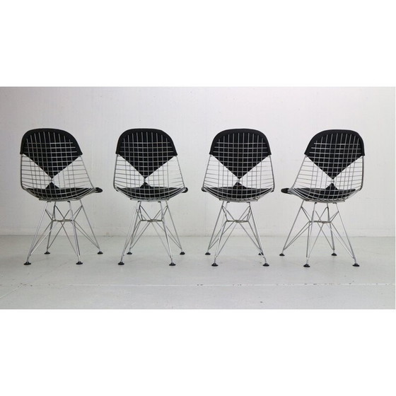 Image 1 of Set of 4 vintage "Dkr-2" wire chairs by Eames for Herman Miller, 1960