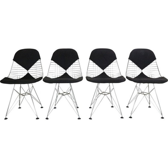 Image 1 of Set of 4 vintage "Dkr-2" wire chairs by Eames for Herman Miller, 1960