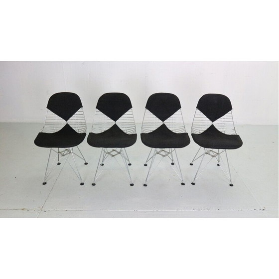 Image 1 of Set of 4 vintage "Dkr-2" wire chairs by Eames for Herman Miller, 1960