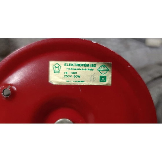 Image 1 of Pair of mid-century table lamps in red, Hungary 1970s