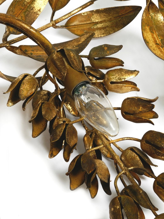 Image 1 of 1970S Xl Wall Lamp Modell Wisteria By Hans Kögl Gilded Metal 