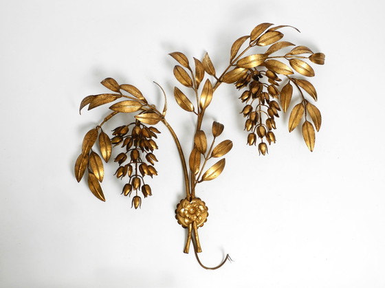 Image 1 of 1970S Xl Wall Lamp Modell Wisteria By Hans Kögl Gilded Metal 