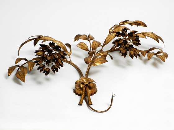 Image 1 of 1970S Xl Wall Lamp Modell Wisteria By Hans Kögl Gilded Metal 