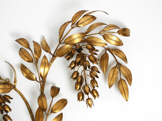 Image 1 of 1970S Xl Wall Lamp Modell Wisteria By Hans Kögl Gilded Metal 