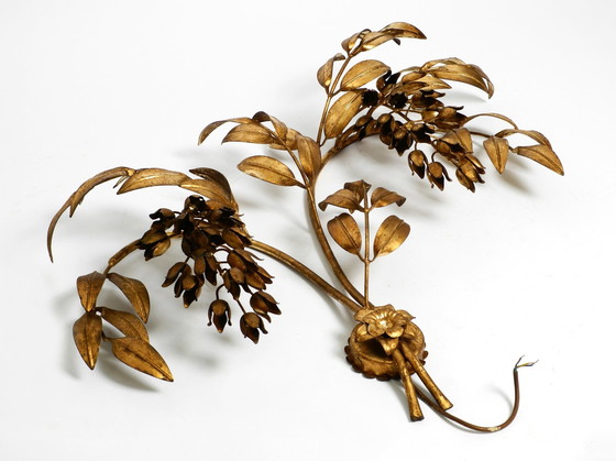 Image 1 of 1970S Xl Wall Lamp Modell Wisteria By Hans Kögl Gilded Metal 