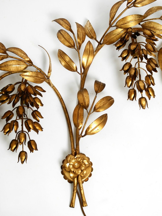 Image 1 of 1970S Xl Wall Lamp Modell Wisteria By Hans Kögl Gilded Metal 