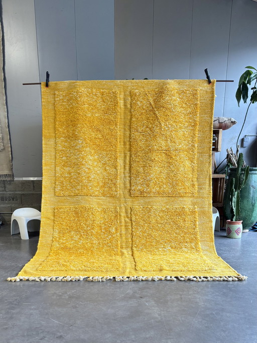 Yellow Moroccan Berber Wool Rug 