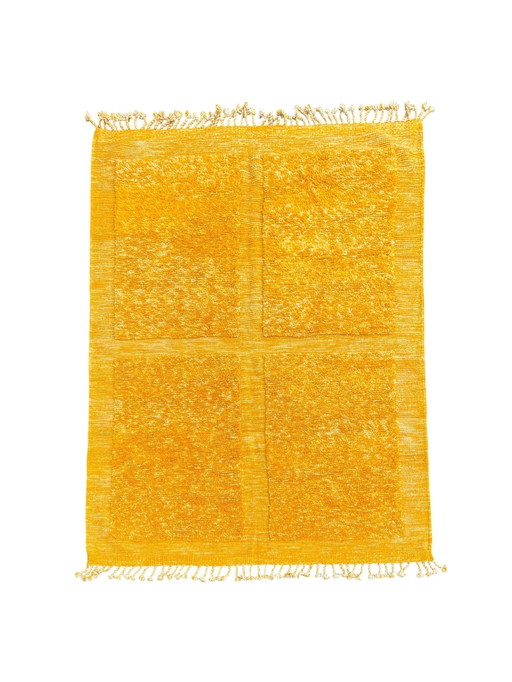 Yellow Moroccan Berber Wool Rug 