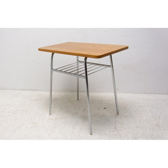 Image 1 of Vintage side table in wood and metal, Czechoslovakia 1950s
