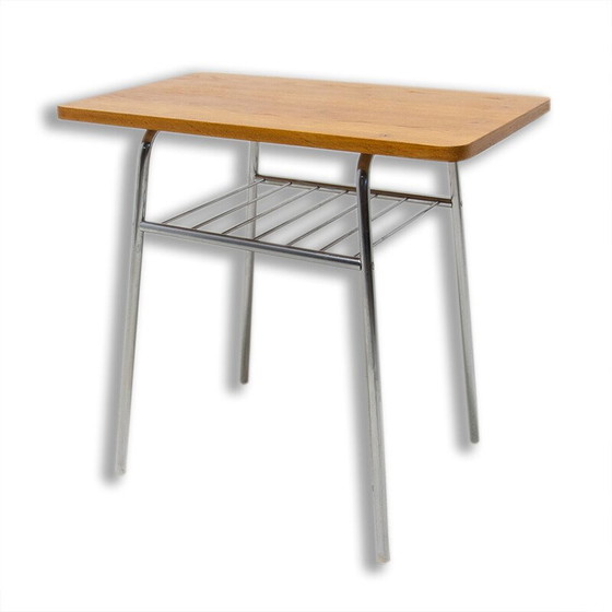 Image 1 of Vintage side table in wood and metal, Czechoslovakia 1950s