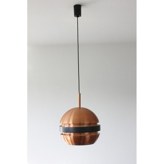 Image 1 of Vintage copper and ceramic ball pendant lamp, Denmark 1960s