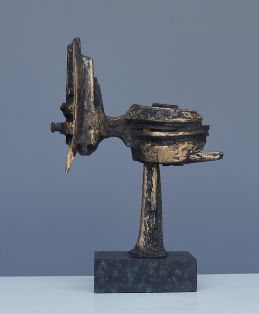 Abstract Bronze Sculpture Attributed To Wim Rijvers, 1980S