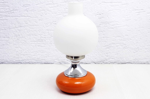 Space Age Table Lamp Metal and Glass 1970