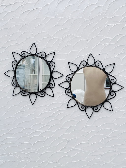 Wrought Iron Mirror Duo