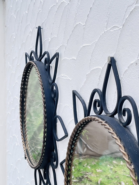 Image 1 of Wrought Iron Mirror Duo