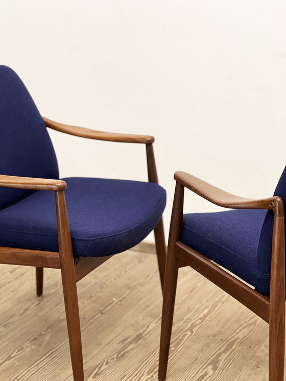 Image 1 of Two Mid-Century Modern Teak Armchairs by Hartmut Lohmeyer for Wilkhahn, 1950s