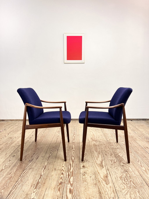 Deux fauteuils en teck de Hartmut Lohmeyer pour Wilkhahn, 1950, Mid Century Modern