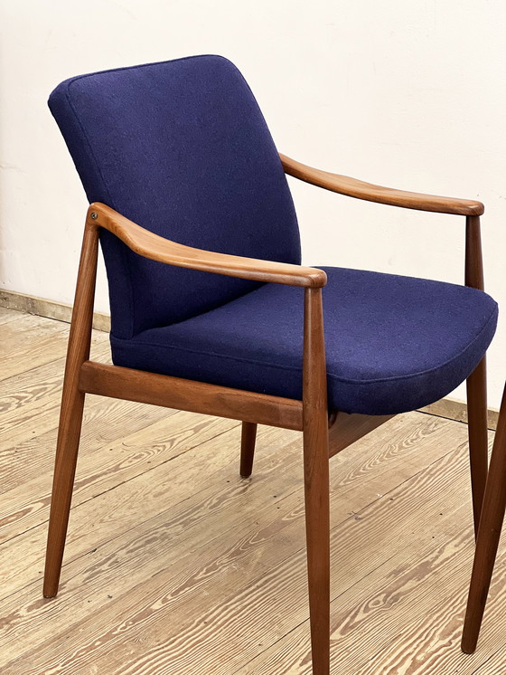 Image 1 of Two Mid-Century Modern Teak Armchairs by Hartmut Lohmeyer for Wilkhahn, 1950s