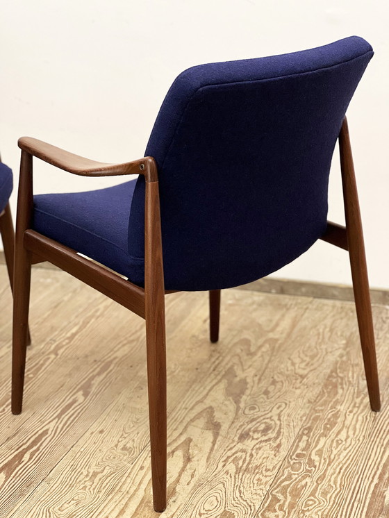 Image 1 of Two Mid-Century Modern Teak Armchairs by Hartmut Lohmeyer for Wilkhahn, 1950s