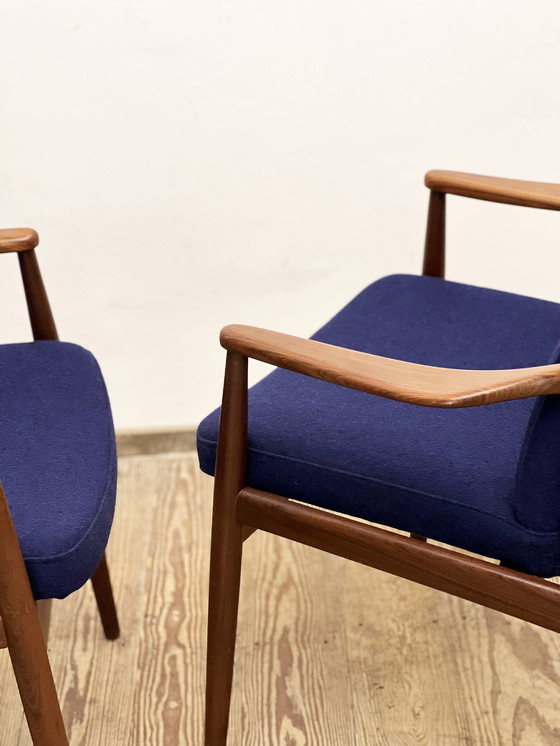 Image 1 of Two Mid-Century Modern Teak Armchairs by Hartmut Lohmeyer for Wilkhahn, 1950s