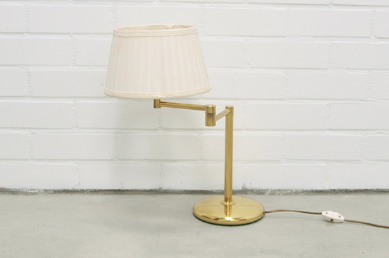 Image 1 of Brass Bendable Lamp Cream Shade