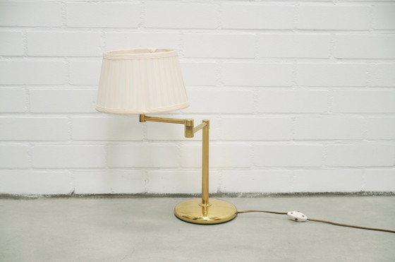 Image 1 of Brass Bendable Lamp Cream Shade