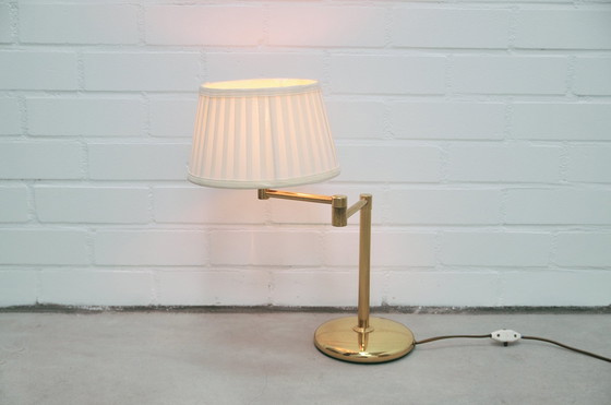 Image 1 of Brass Bendable Lamp Cream Shade