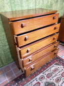 Mid century retro vintage teak tall boy chest of drawers by Stag 