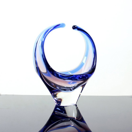 Image 1 of Vintage glass bowl by Frantisek Zemek for Sklarna Mstisov, Czechoslovakia 1960