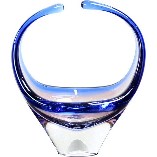 Ciotola vintage in vetro di Frantisek Zemek per Sklarna Mstisov, Cecoslovacchia 1960