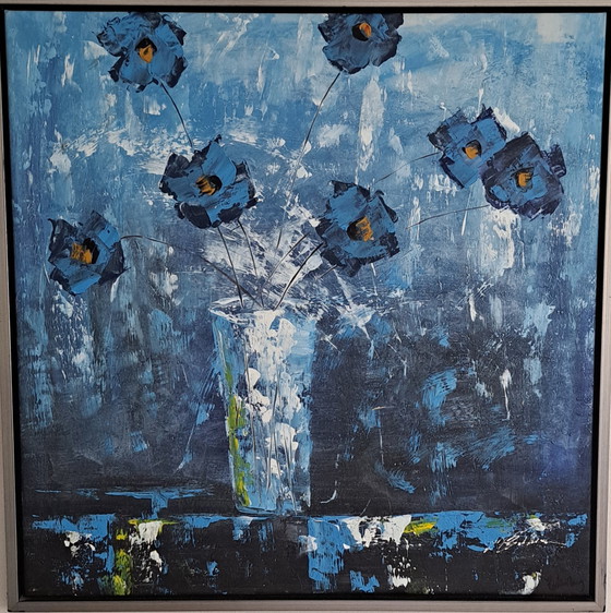 Image 1 of Jan van den Berg - Coquelicots en bleu