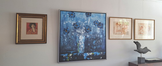 Image 1 of Jan van den Berg - Coquelicots en bleu