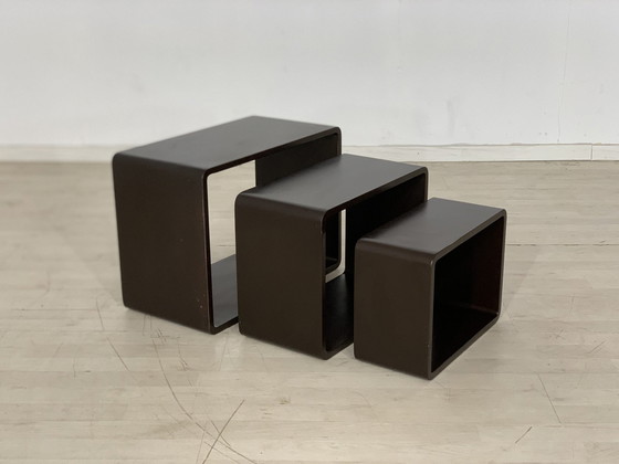 Image 1 of Tavolini laterali di metà secolo, tavolini da caffè, tavoli dell&#39;era spaziale, vintage