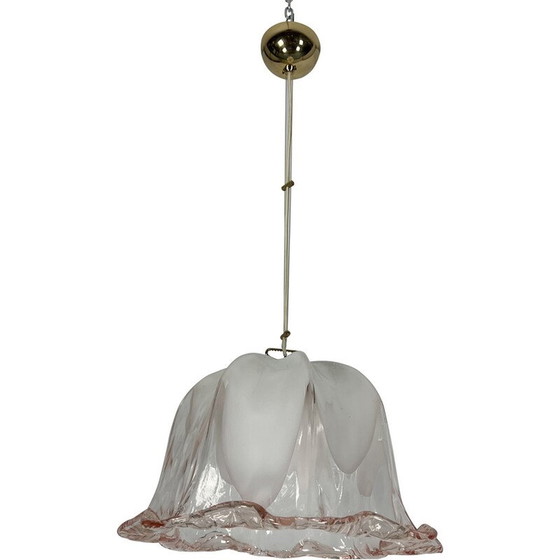 Image 1 of Vintage La Murrina chandelier in pink and white Murano glass, Italy 1970