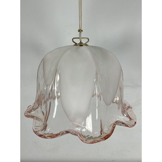 Image 1 of Vintage La Murrina chandelier in pink and white Murano glass, Italy 1970
