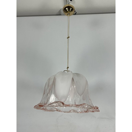 Image 1 of Vintage La Murrina chandelier in pink and white Murano glass, Italy 1970