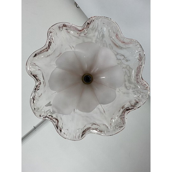 Image 1 of Vintage La Murrina chandelier in pink and white Murano glass, Italy 1970