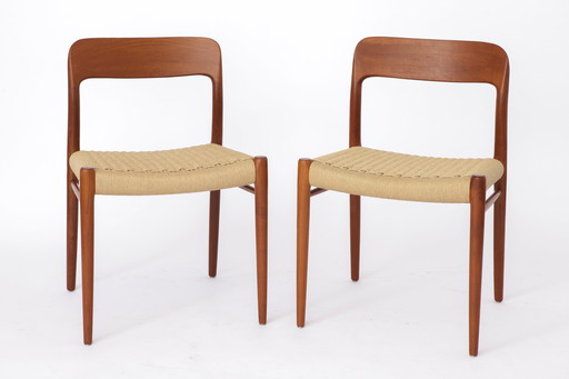 2x Niels Moller model 75 chair