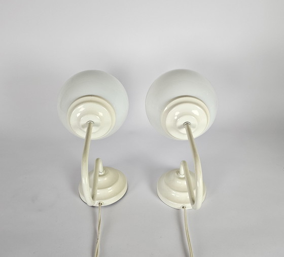 Image 1 of Elco lite - Ducht design - 2 wall lamps - glass - metal - 3rd quarter 20th century