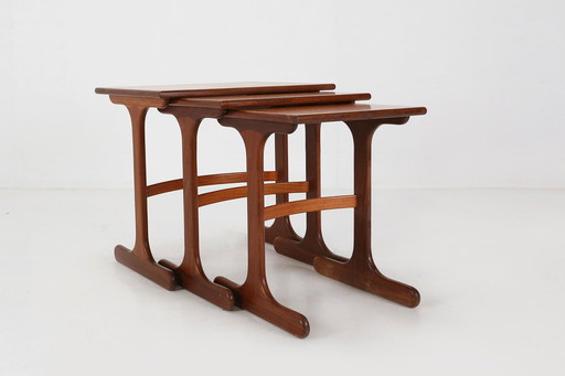 Set of 3 Teak Wood Nesting Tables by G-Plan, 1970s, UK