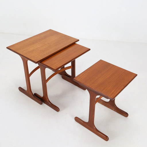 Set of 3 Teak Wood Nesting Tables by G-Plan, 1970s, UK