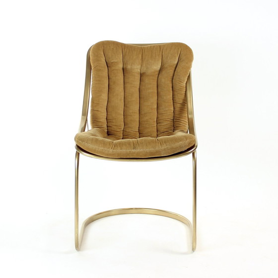 Image 1 of Italian Vintage Metal Chair in Gold, Italy 1970s