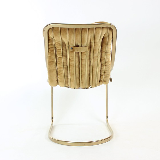 Image 1 of Italian Vintage Metal Chair in Gold, Italy 1970s
