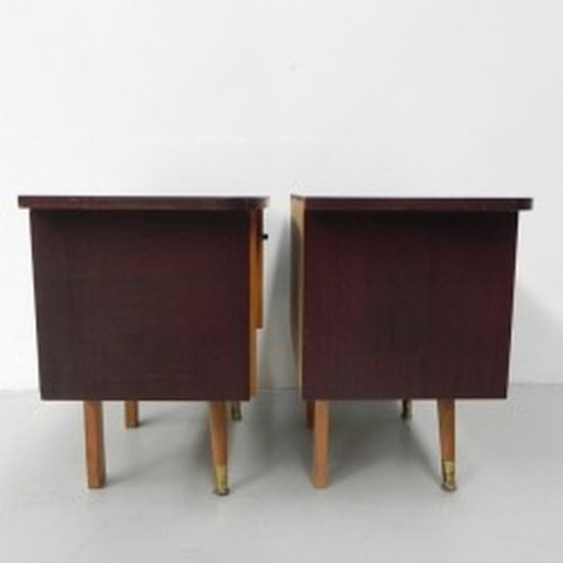 2x vintage bedside tables