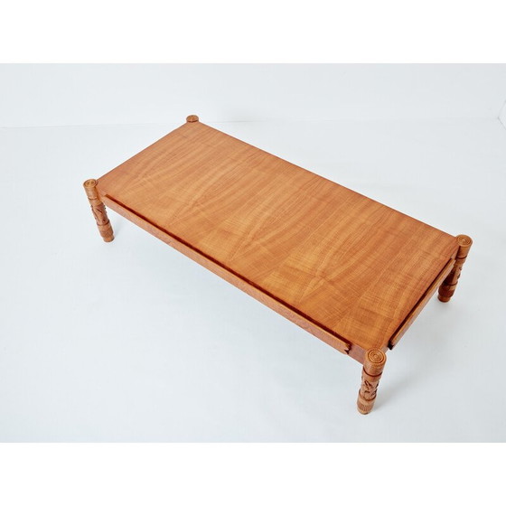 Image 1 of Vintage Art Deco coffee table in solid ash by Pier Luigi Colli, Italy 1950