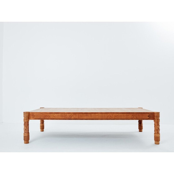 Image 1 of Vintage Art Deco coffee table in solid ash by Pier Luigi Colli, Italy 1950