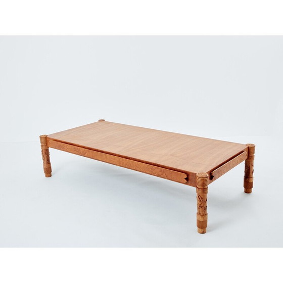 Image 1 of Vintage Art Deco coffee table in solid ash by Pier Luigi Colli, Italy 1950