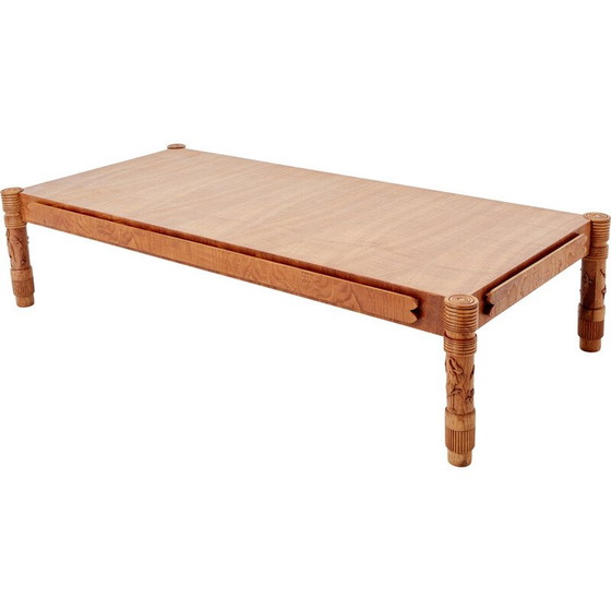 Image 1 of Vintage Art Deco coffee table in solid ash by Pier Luigi Colli, Italy 1950